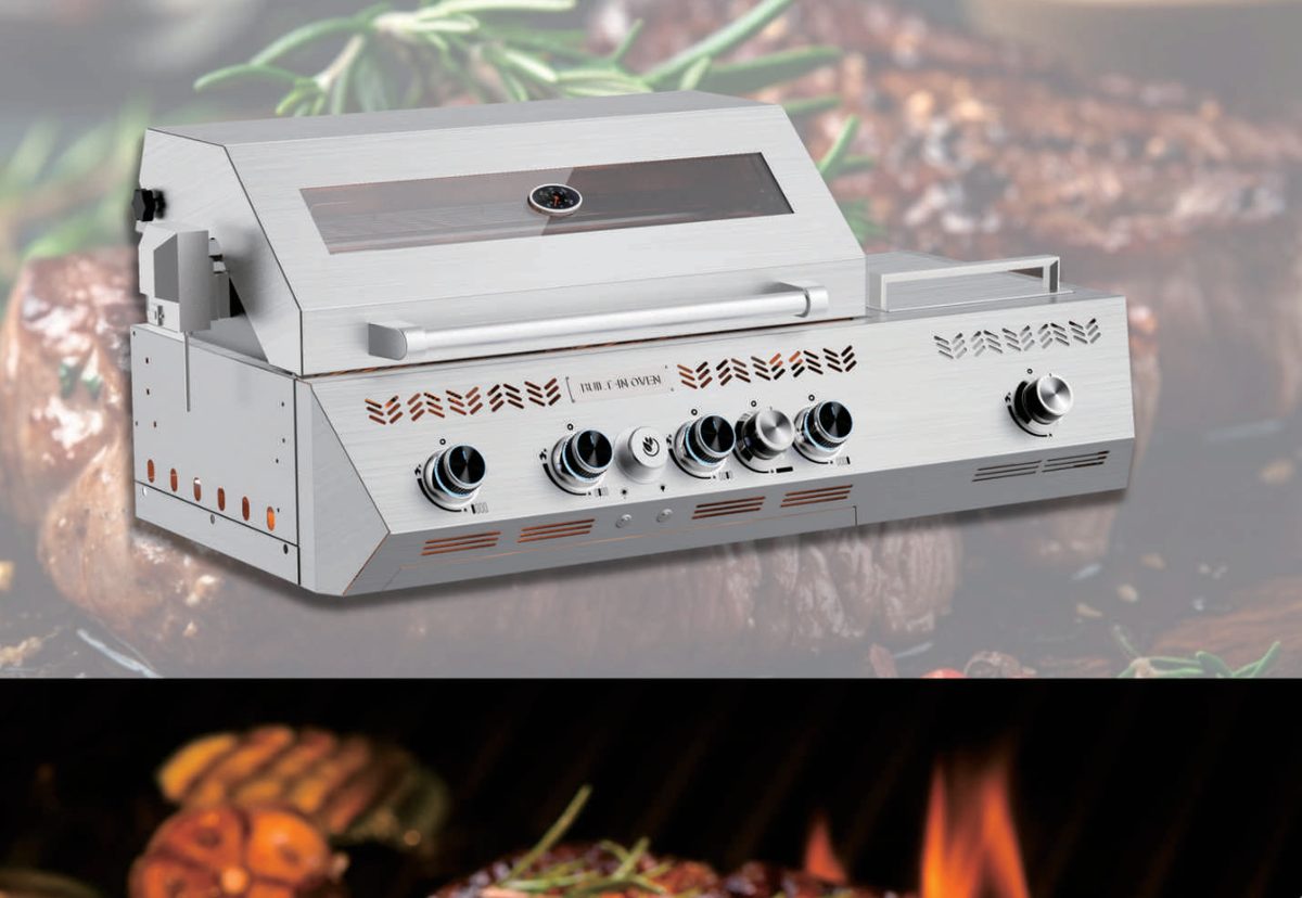 Built-in 304 stainless steel gas BBQ grill for outdoor kitchen