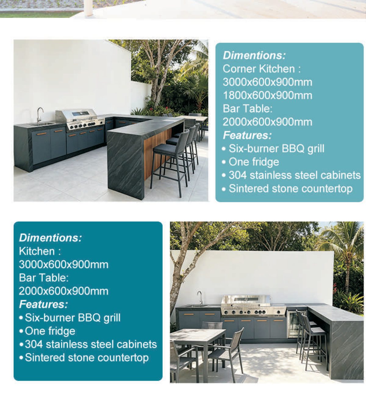 Custom outdoor kitchen patio with pergola dining area